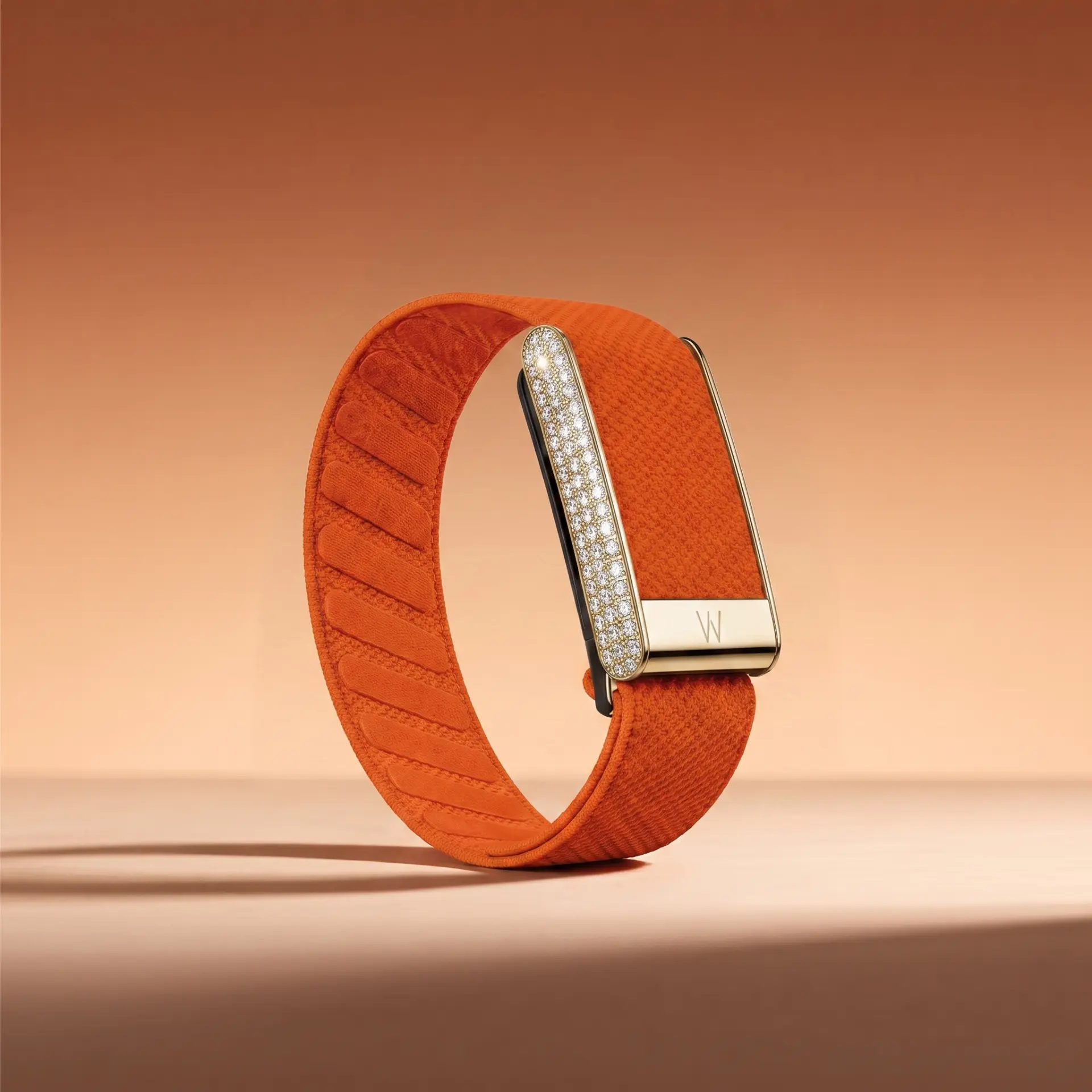 Amber band with gold pavé bar