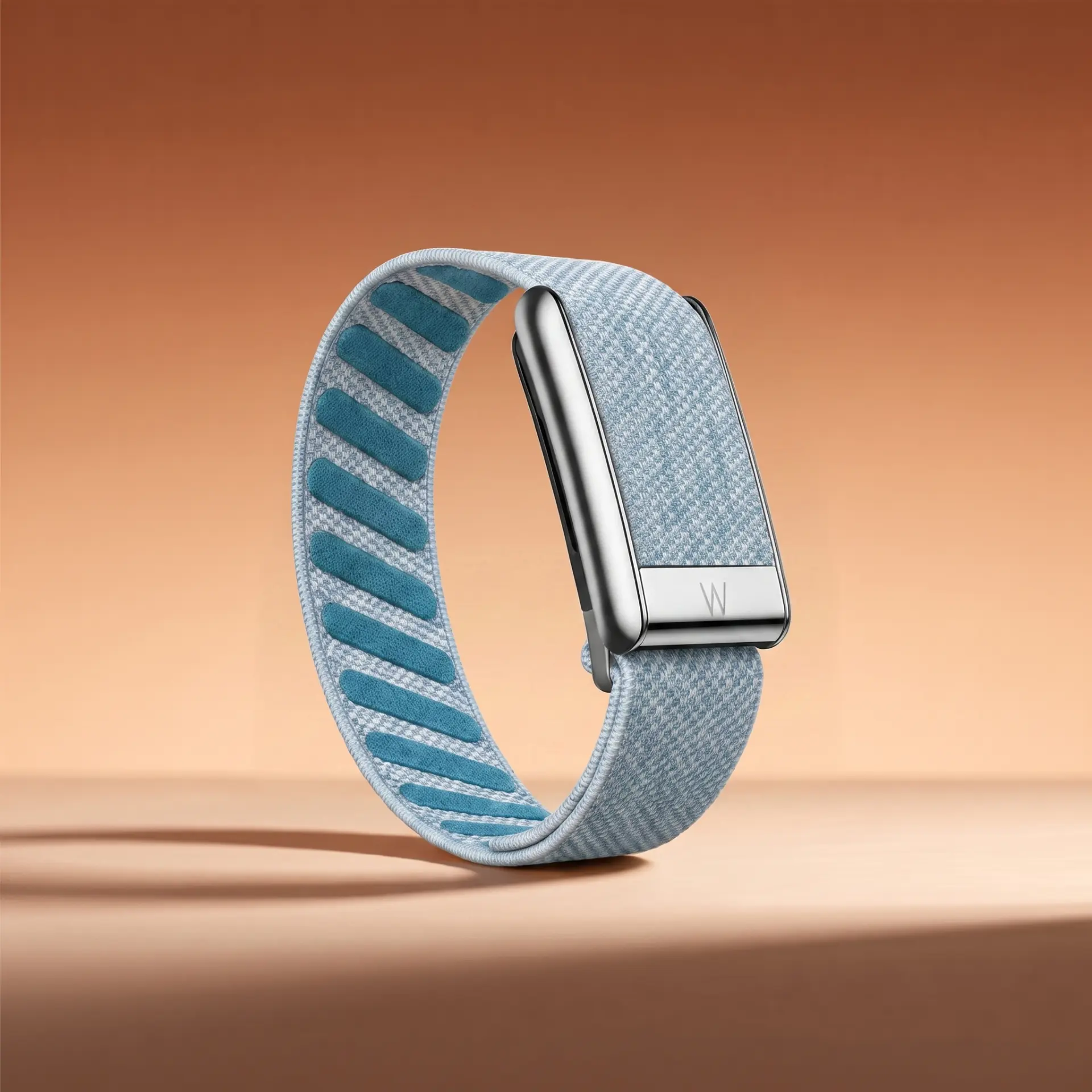 Denim Blue band with polished steel bar