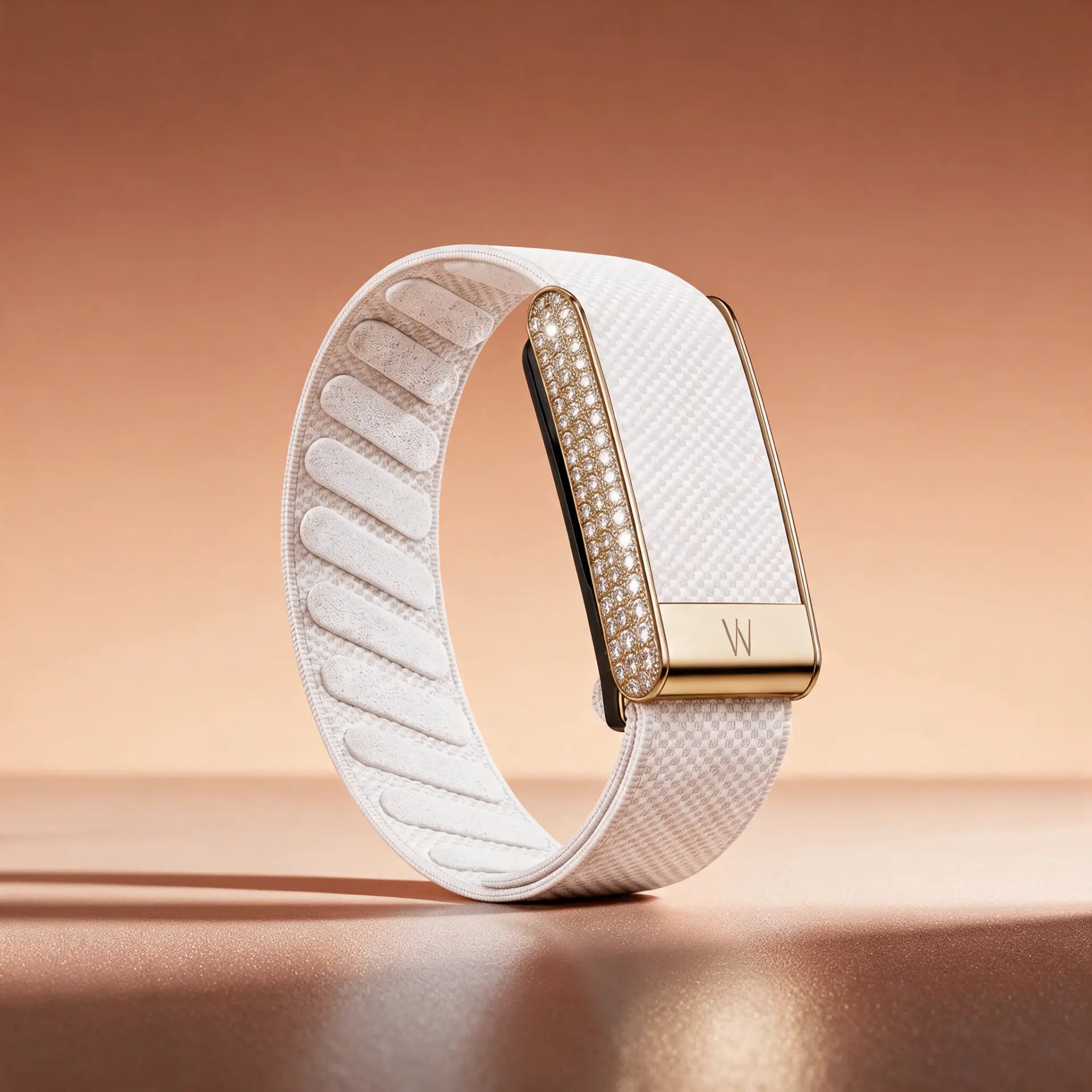 Pearl band with gold pavé bar