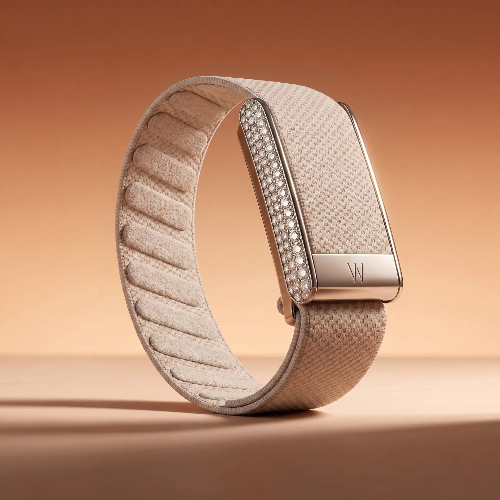 Blush band with rose gold pavé bar