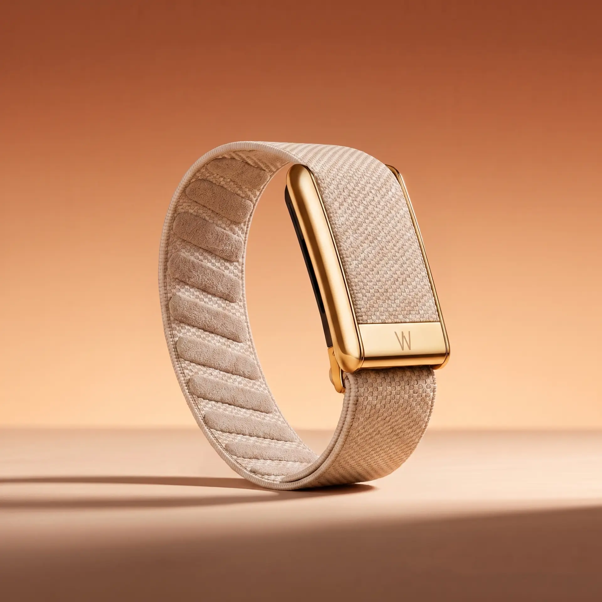 Sand Gold band with polished gold bar